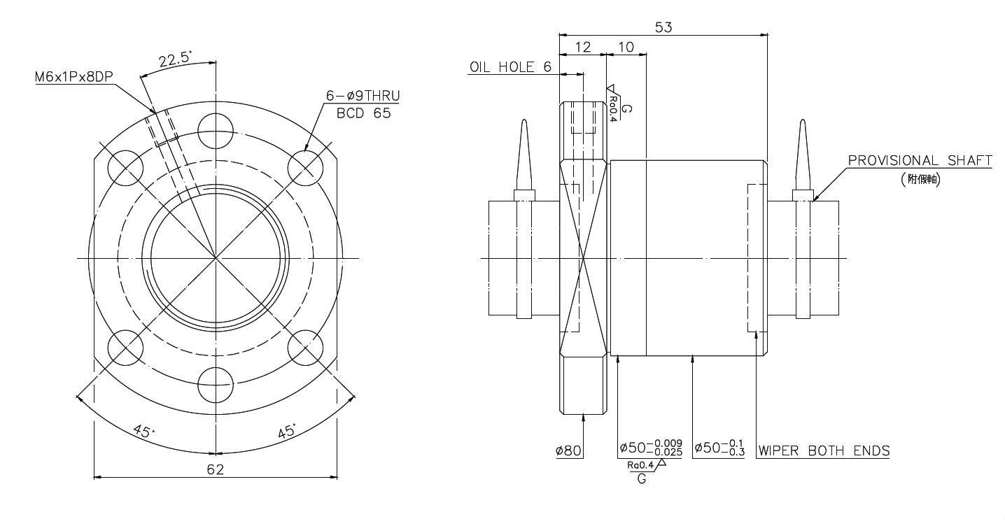 Shaft Diameter 32mm Lead 5mm HIWIN 3205 Ball Screw R32-5T4-FSI- NJSKT