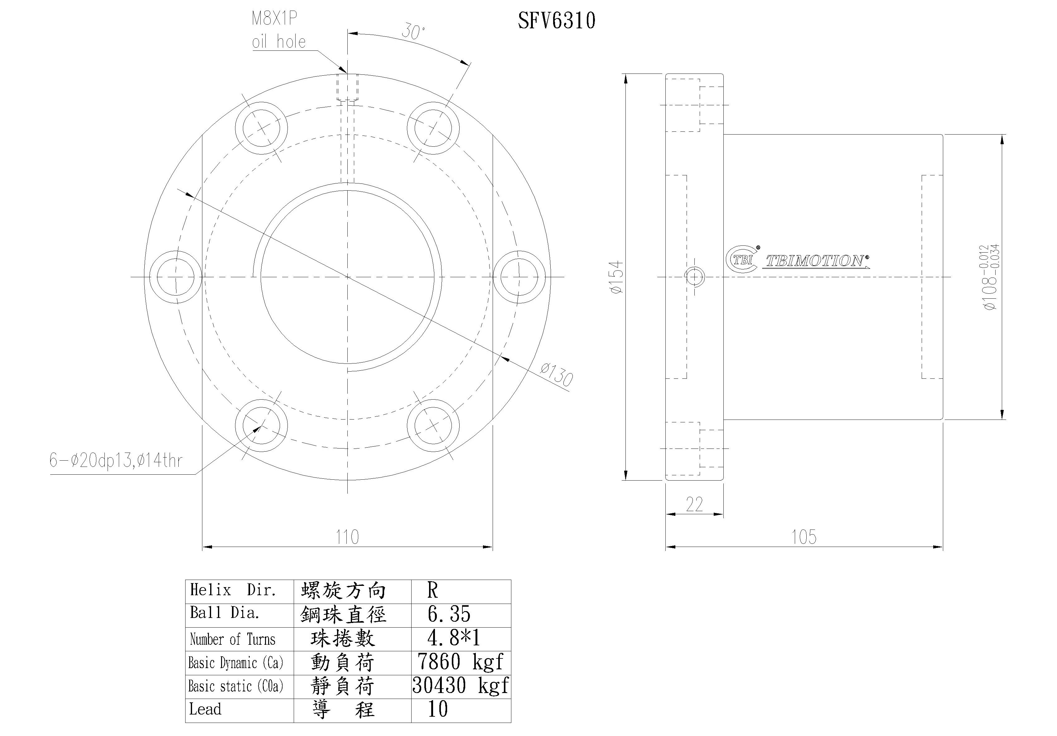 Ball Screw Suppliers Tbi 63mm Ballscrews Sfv06310-4.8