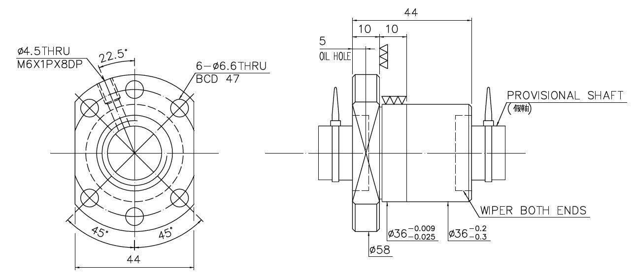 Shaft Diameter 25mm Lead 5mm HIWIN 2005 Standard Ball Screw R20-5T3-FSI