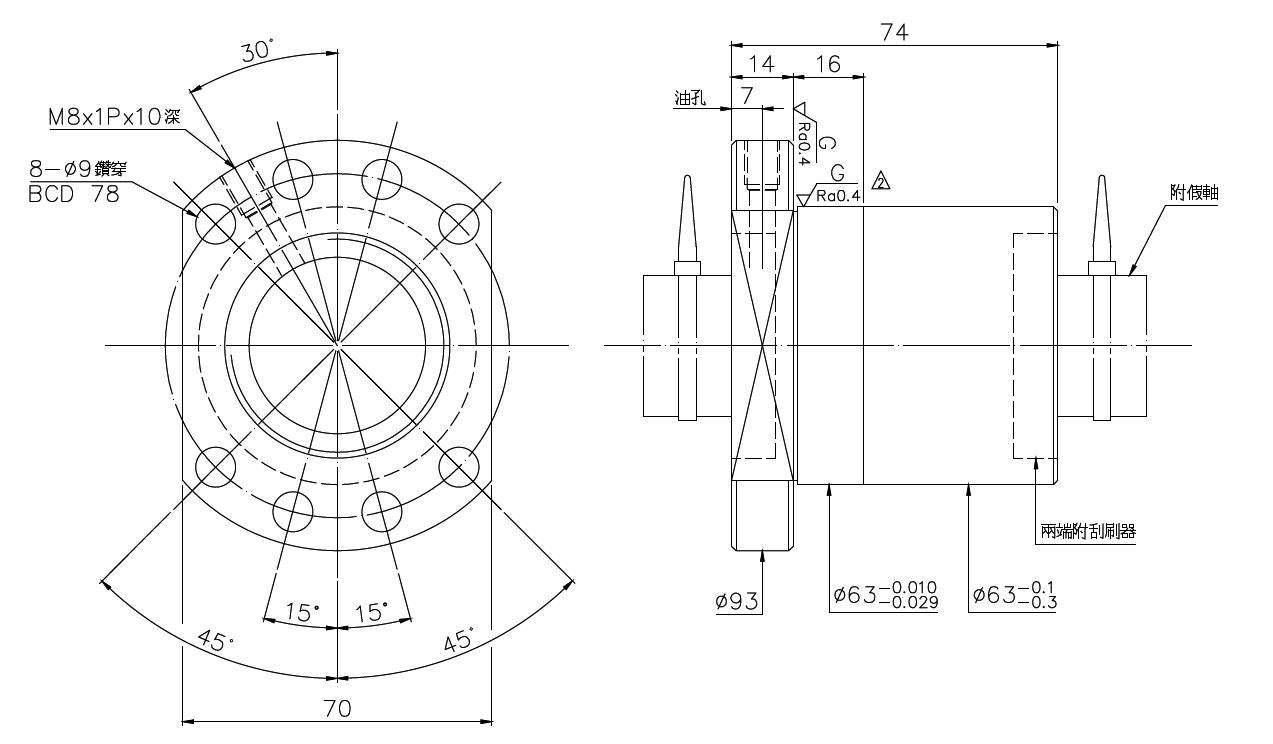 Shaft Diameter 40mm Lead 10mm HIWIN 4010 Ball Screw R40-10T3-FSI